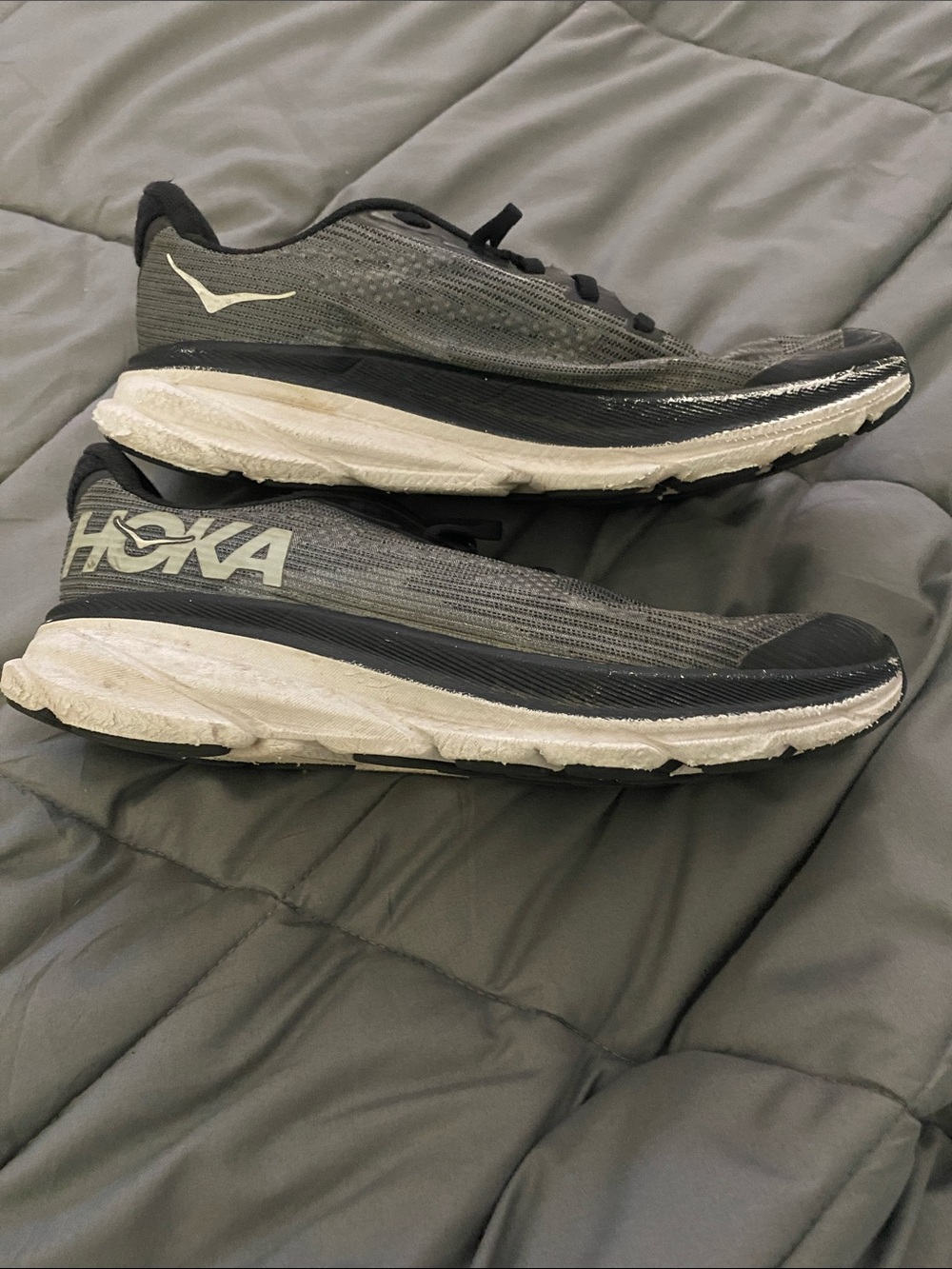 Hoka Men's Gray and Black Road Running Shoes